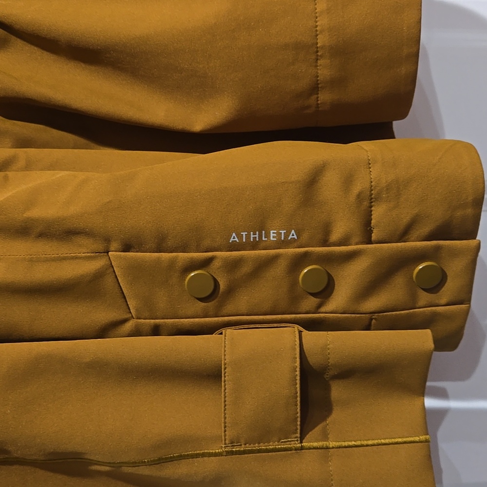 ATHLETA SUTRO RAINOUT TRENCH  HOODED RAIN JACKET COAT XS BRASS YELLOW GOLD - Picture 12 of 15